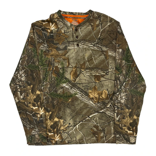 Realtree Long Sleeve T-Shirt - Large Camo Cotton Blend