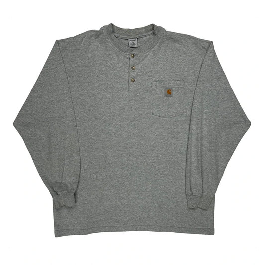 Carhartt Long Sleeve T-Shirt - XL Grey Cotton Blend
