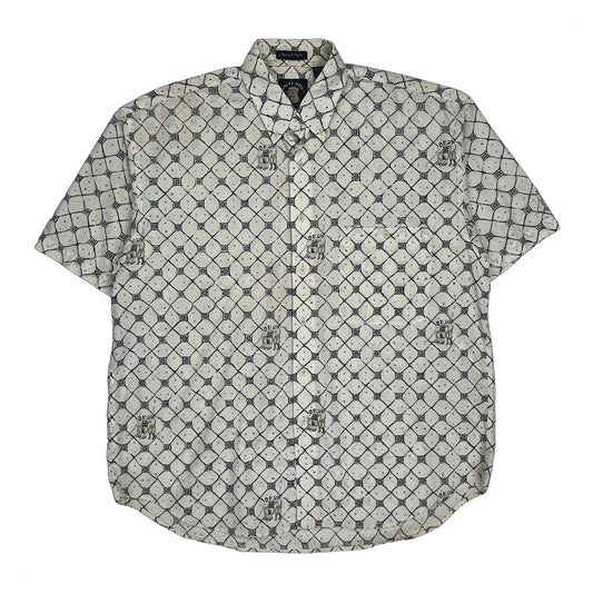 Salty Dog Gant Poplin Short Sleeve Shirt - Large Cream Cotton