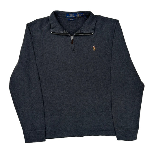 Polo By Ralph Lauren 1/4 Zip - Medium Gray Cotton