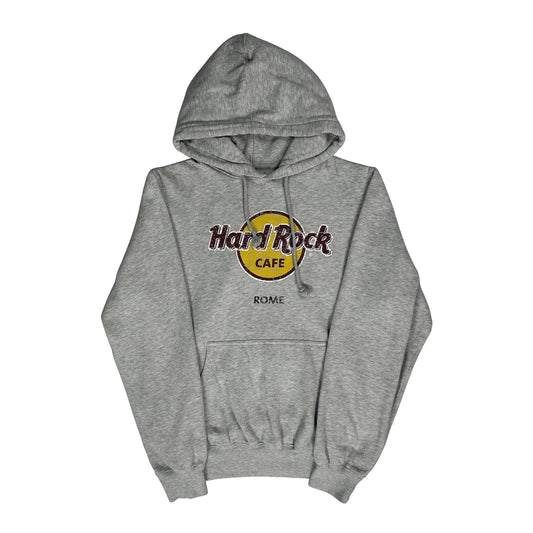 Vintage Rome Hard Rock Cafe Hoodie - Medium Grey Cotton Blend