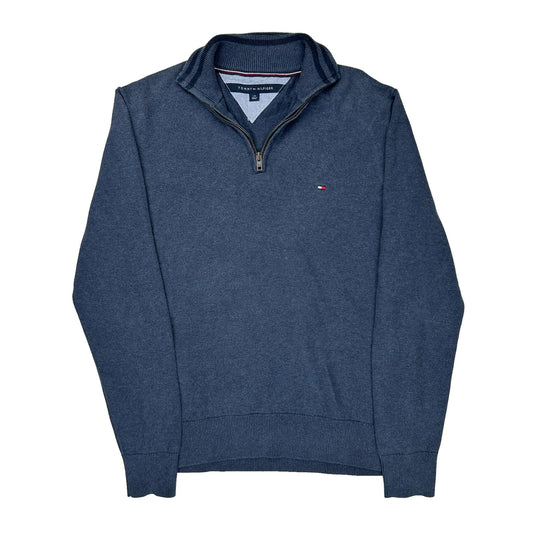 Tommy Hilfiger 1/4 Zip - Large Blue Cotton