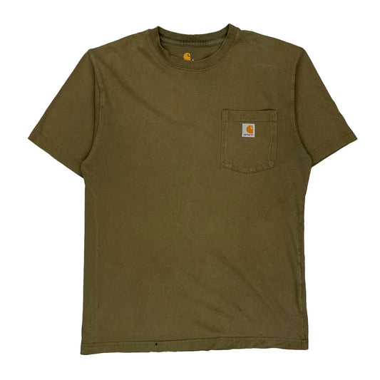 Carhartt T-Shirt - Small Green Cotton