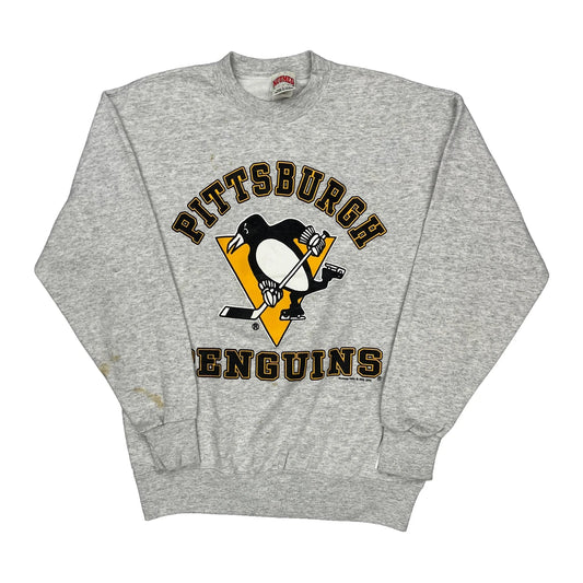 Made In USA Pittsburgh Penguins Nutmeg Nhl Sweatshirt - Large Grey Cotton Blend