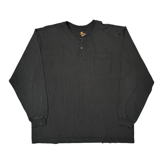 Carhartt Long Sleeve T-Shirt - 2XL Black Cotton