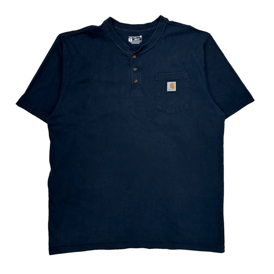 Carhartt Tall Collarless Shirt - XL Navy Cotton