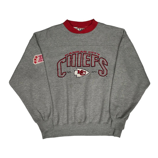 Kansas City Chiefs Lee Graphic Sweatshirt - Large Grey Polyester Blend