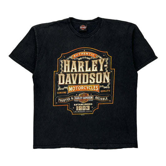 Harley Davidson Graphic T-Shirt - XL Black Cotton