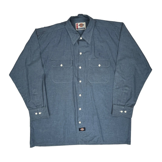 Vintage Dickies Shirt - XL Blue Cotton Blend