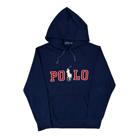 Polo By Ralph Lauren Spellout Hoodie - Large Navy Cotton