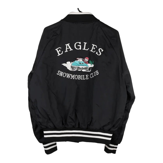 Vintage black Eagles Snowmobile Club Holloway Varsity Jacket - womens large