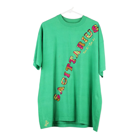 Vintage green Sagitarius Fruit Of The Loom T-Shirt - mens xx-large
