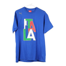 Vintage blue Italia Puma T-Shirt - mens medium