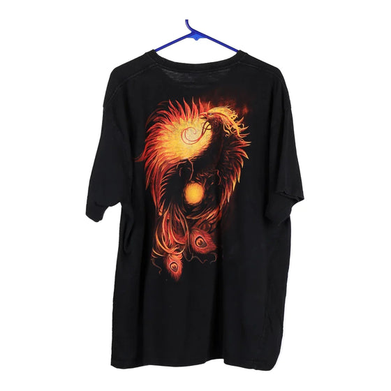 Vintage black Spiral T-Shirt - mens xx-large