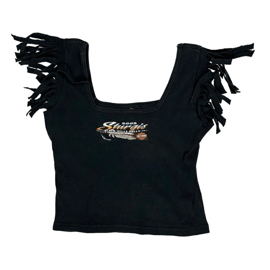 Sturgis Black Hills Rally 2008 Harley Davidson Graphic Top - Medium Black Cotton