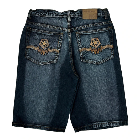 Vintage Honcbo Jeans Baggy Denim Shorts - 32W 12L Dark Wash Denim