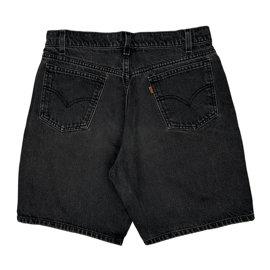 90S Orange Tab Levis Loose Denim Shorts - 32W 8L Black Denim