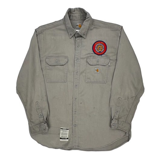Insulated Workers Carhartt Shirt - XL Grey Cotton