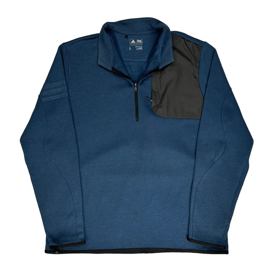 Adidas Fleece - Large Navy Polyester Blend