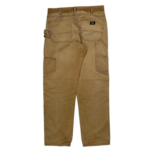 Dickies Carpenter Trousers - 34W 34L Brown Cotton