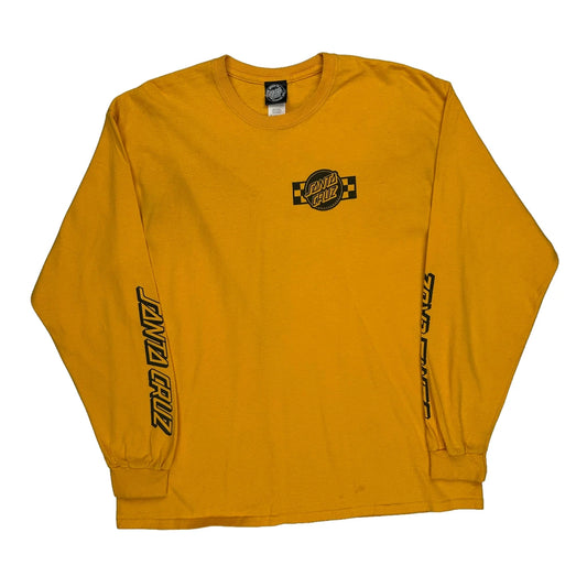 Skateboards Santa Cruz Graphic Long Sleeve T-Shirt - XL Yellow Cotton