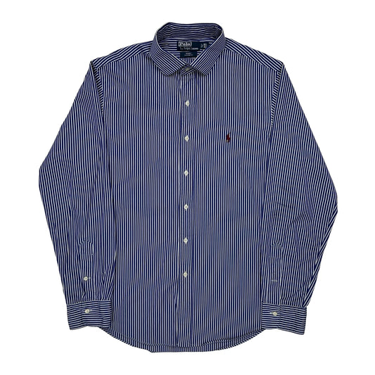 Polo By Ralph Lauren Striped Shirt - Large Blue Cotton