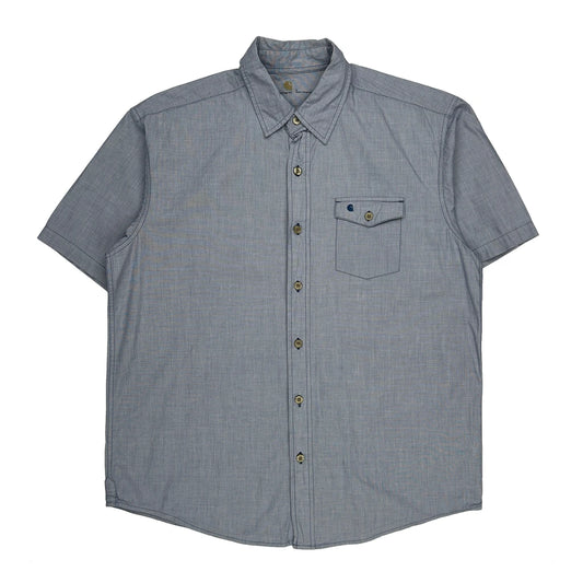 Carhartt Short Sleeve Shirt - Large Blue Cotton