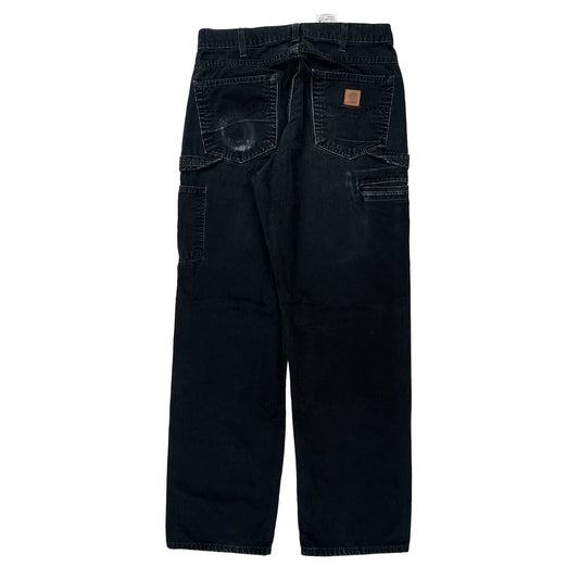 Carhartt Carpenter Trousers - 32W 34L Black Cotton