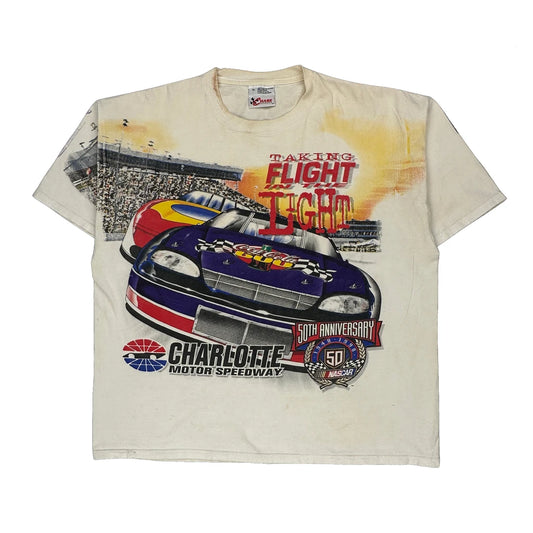 Charlotte Motor Speedway Chase Authentics Nascar Aop T-Shirt - XL Cream Cotton