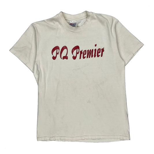 Soccer Post Hanes Graphic T-Shirt - Medium White Cotton