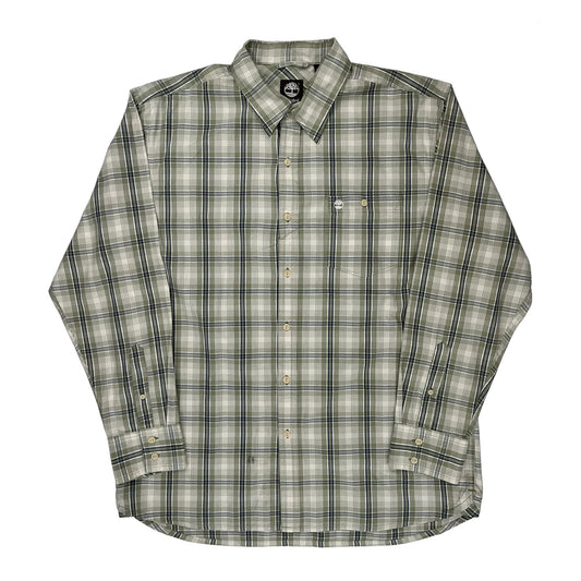 Timberland Checked Shirt - Large Green Cotton