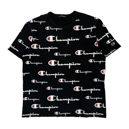Spellout Champion T-Shirt - XL Black Cotton