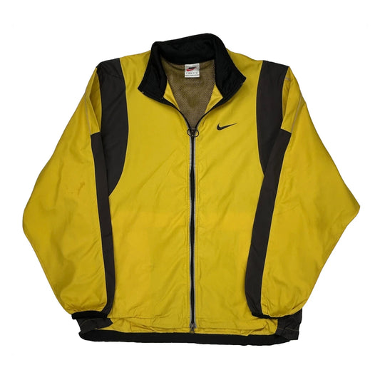 Vintage Nike Windbreaker - Large Yellow Polyester