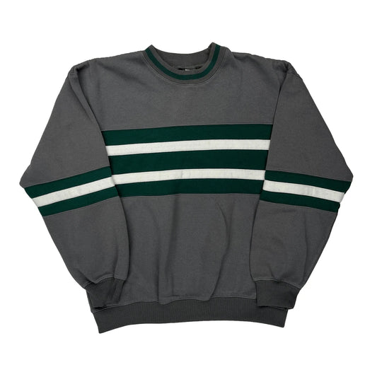 Unbranded Striped Sweatshirt - Medium Green Polyester Blend