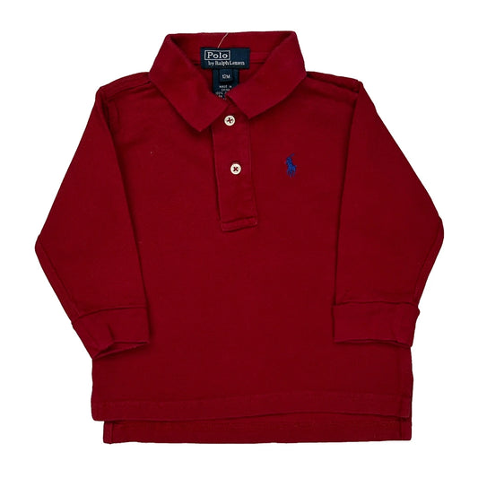 Age 12 Months Polo By Ralph Lauren Polo Shirt - 3XS Red Cotton