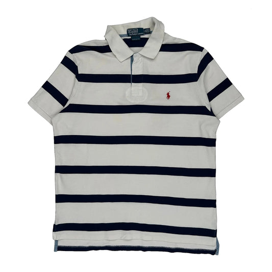 Polo By Ralph Lauren Striped Rugby Shirt - XL White Cotton