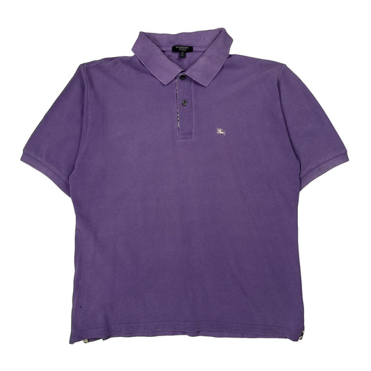 Vintage Burberry London Polo Shirt - Medium Purple Cotton
