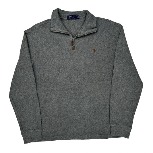 Vintage Polo By Ralph Lauren 1/4 Zip - Medium Gray Cotton
