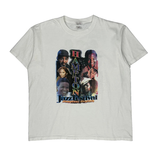 Vintage Hampton Jazz Festival Gildan Graphic T-Shirt - XL White Cotton