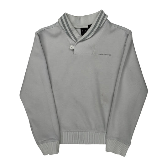 Armani Exchange Collared Jumper - Small Grey Cotton