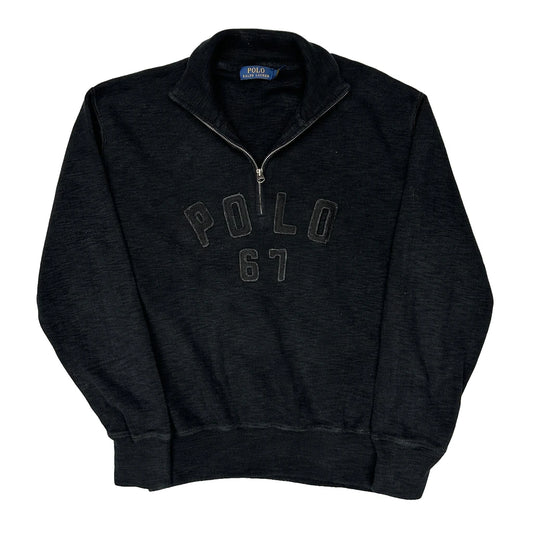 Polo By Ralph Lauren 1/4 Zip - 2XL Black Knitted
