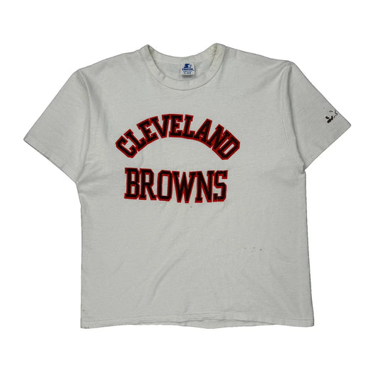 Vintage Cleveland Browns Starter Football T-Shirt - XL White Cotton