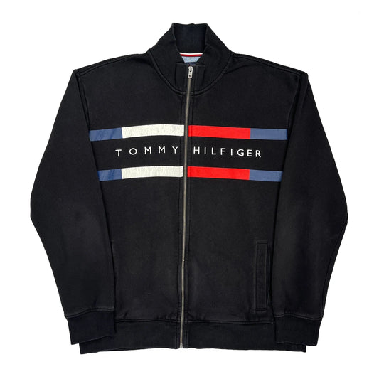 Tommy Hilfiger Spellout Track Jacket - XL Black Cotton