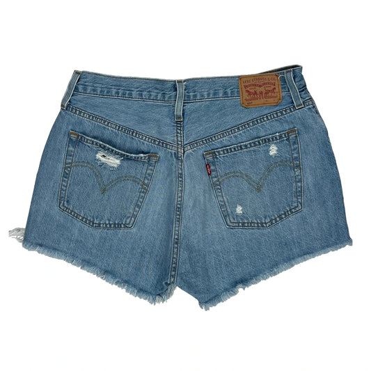 Levis Denim Shorts - 31W UK 12 Light Wash Cotton
