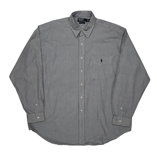Polo By Ralph Lauren Striped Shirt - XL Grey Cotton