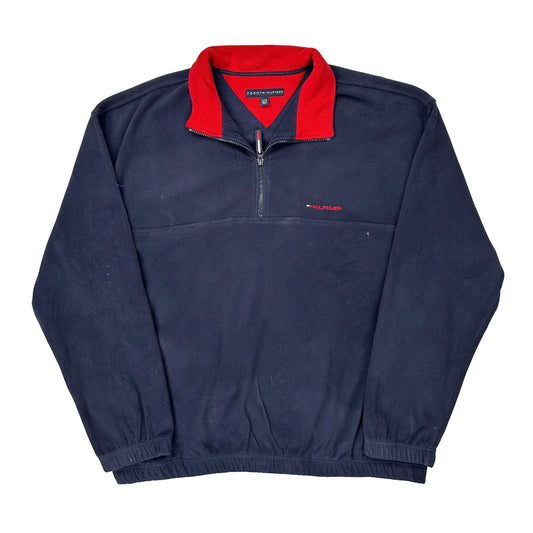 Tommy Hilfiger Collared Fleece - XL Navy Polyester