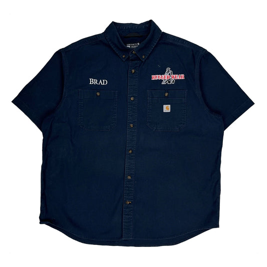 Rugged Wear Carhartt Short Sleeve Shirt - 2XL Navy Cotton