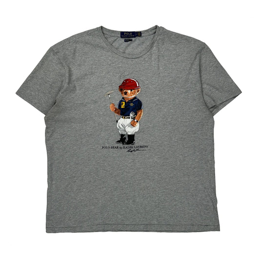 Polo Bear Polo By Ralph Lauren Graphic T-Shirt - Large Grey Cotton