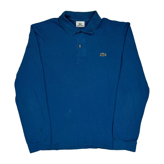 Lacoste Long Sleeve Polo Shirt - Medium Blue Cotton