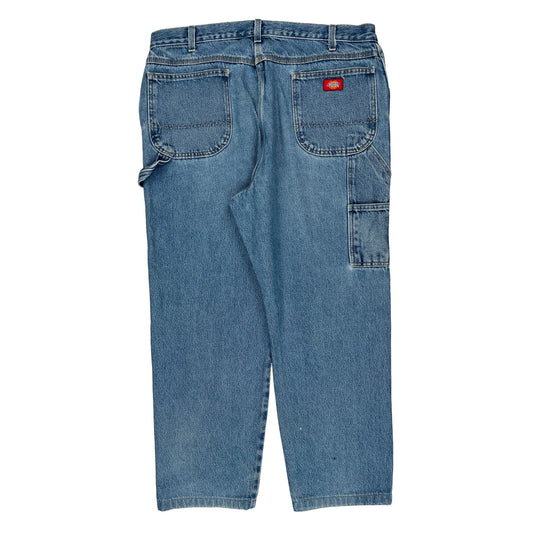 Dickies Carpenter Trousers - 38W 30L Blue Cotton